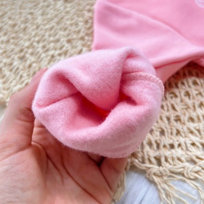 Conj. Casaco de Moletom Leoa com Raposinha e Calça Legging - Rosa